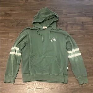 Men’s Quiksilver Green Hoodie w/ White Tie Dye Detail, Size Large